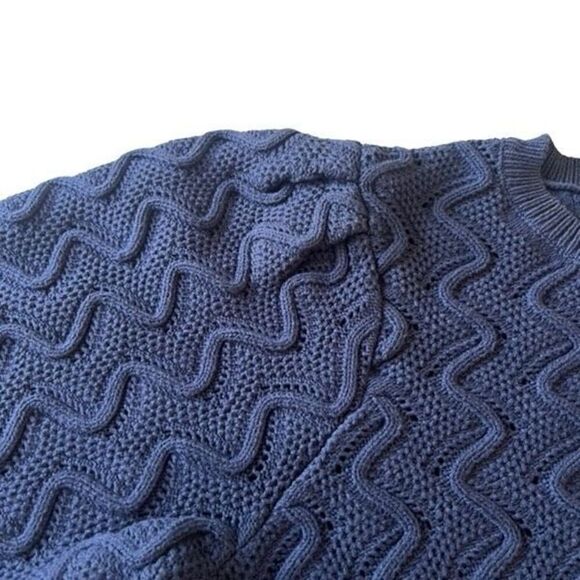 Ted Baker Navy Puff Sleeved Sweater Size 3 (M) - Picture 3 of 5